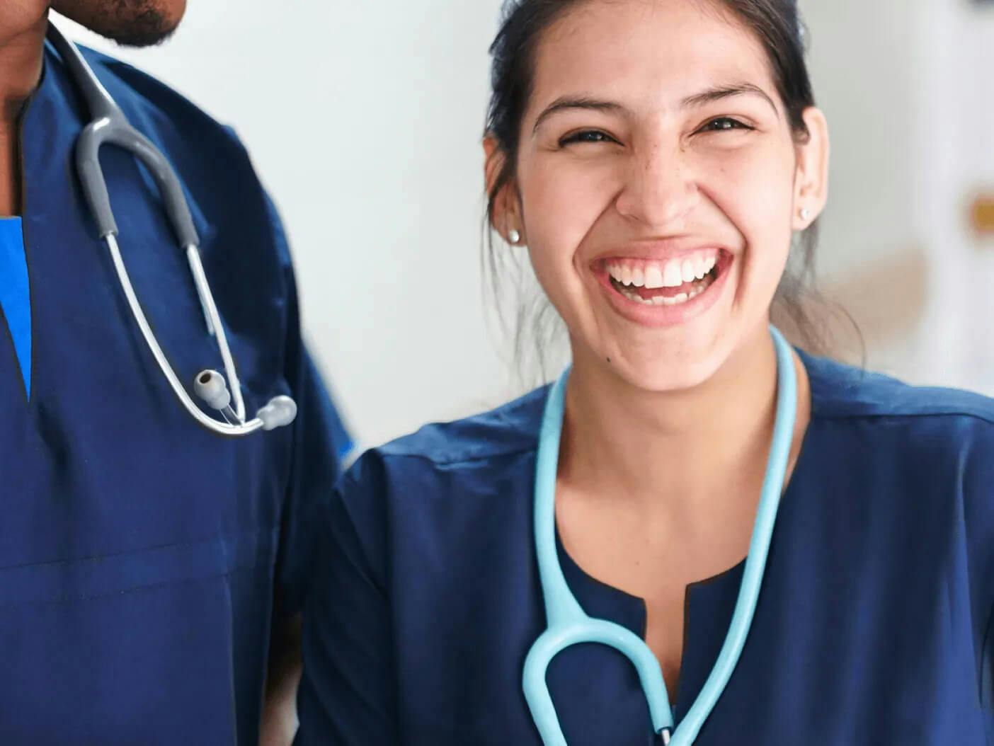 Female medical professional smiling