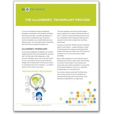The Allogeneic Transplant Process