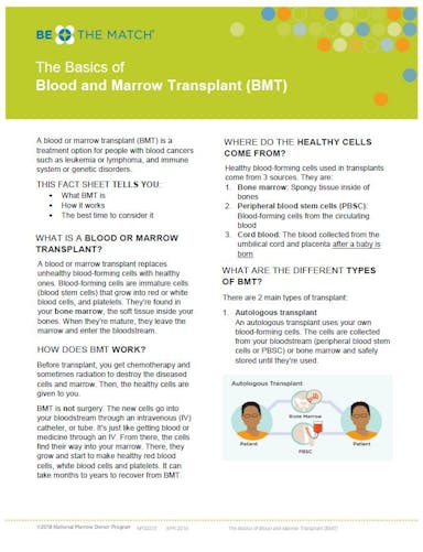 The Basics of Blood and Marrow Transplant